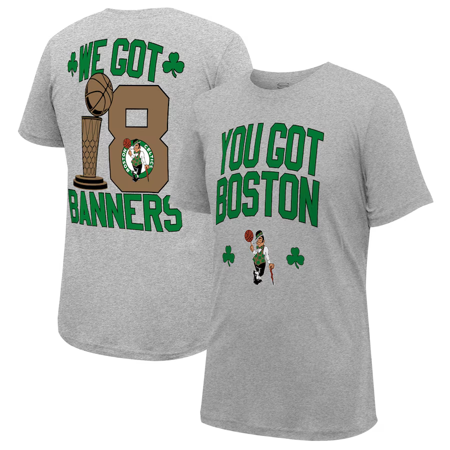 Men NBA Boston Celtics  2024 Champions T shirts grey style  17